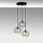 Industrial-Style Chandelier, Black Metal Body, 21.3 in Diameter x 11.8-47.2 in Height | Adjustable Height with 35.4 in Cable | 3 x E27 Socket, Max 40W | Modern Plain Design for Home & Office Lighting