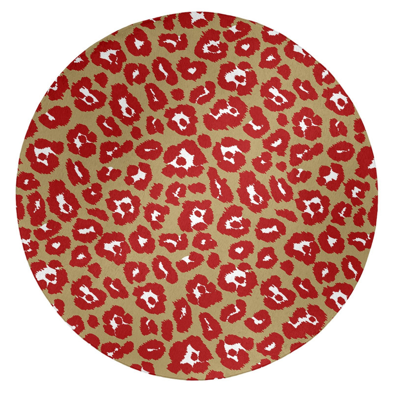 Animal Print Indoor Rug, Round 5'