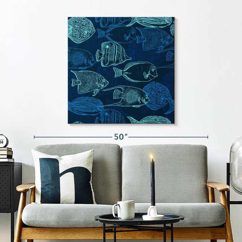 Contours de poisson bleu-vert Brampt