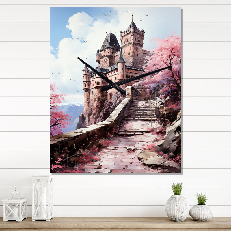 Germany Heidelberg Castle - Cityscapes Modern Wall Clock, 28" H x 12" W x 1" D