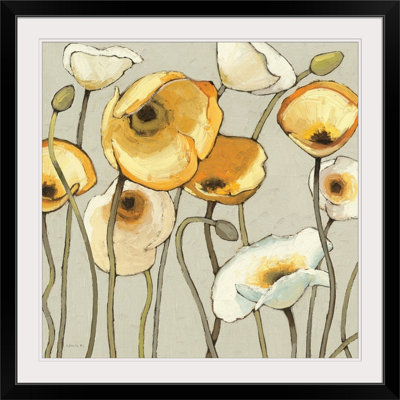 Floral gris «Jaune Gris II» par Shirley Novak, reproduction d'art
