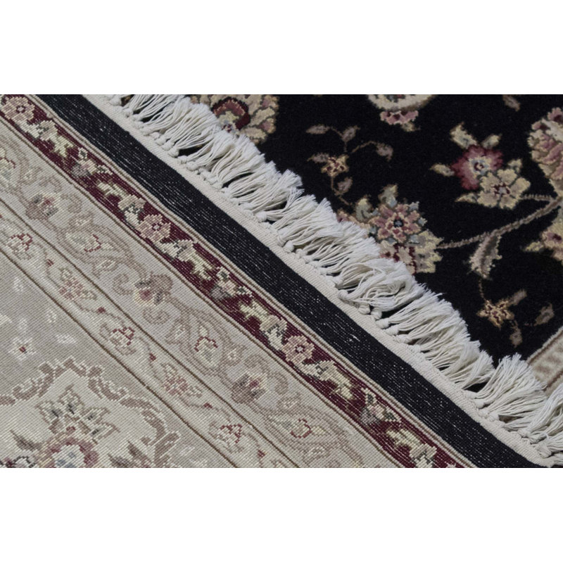 Hand-Knotted High-Quality Black and Taupe Area Rug