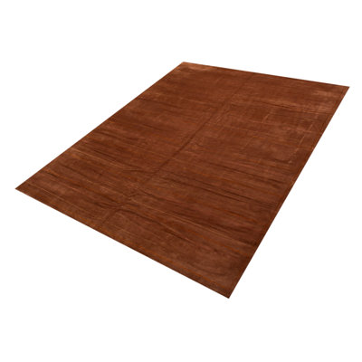 Tapis brun noué à la main unique 11 pi 6 po x 14 pi 2 po One of Kind