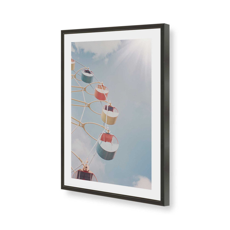 Whimsy In The Sky Art Print, 12" H x 15" W, Cadre d'angle ouvert noir satiné