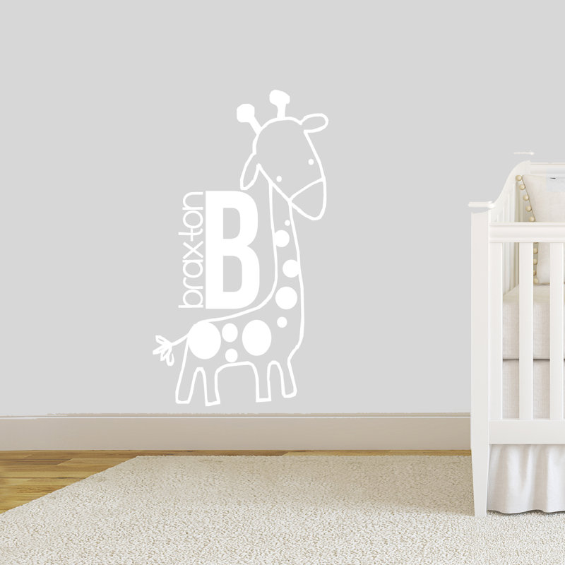 Adhésif décoratif girafe personnalisé, Blanc, Oui