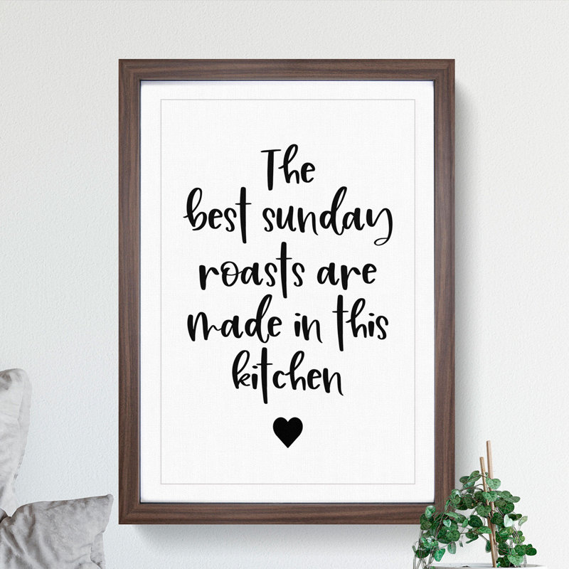 Sunday Roasts - Picture Frame Typography, 48cm H x 36cm W x 2cm D, Walnut
