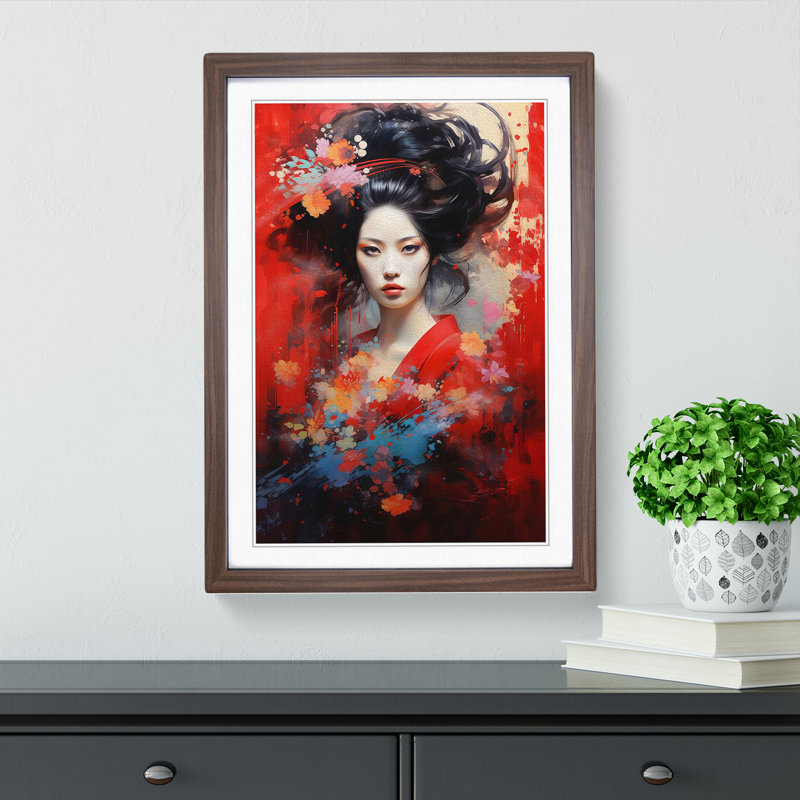 Single Picture Frame Print on Wood, Walnut Framed, 46cm H x 34cm W