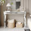 Miroir console rétro vintage en grain de bois, magnifique et noble pour le vestibule, la table de canapé et le salon (l 48 po x H 32,3 po x P 18 po)