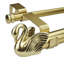 Tringle à rideaux double Elegant Swan avec fleuron décoratif, longueur réglable (disponible en or)-970397346-970397347