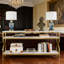 Canapé en faux marbre, table de chevet à 3 niveaux, console, table de vestibule