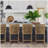 Wicker back bar stool