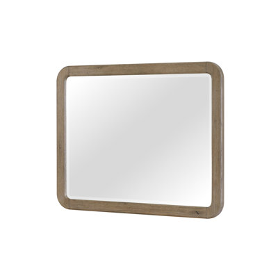 English Knotty Oak Inspired Landscape Mirror
