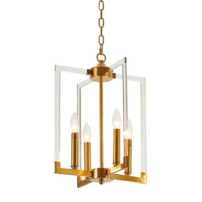 Lustre 4 lumières avec accoudoirs en acrylique transparent Joice