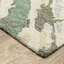 Tapis gris / bleu sarcelle à motif abstrait gravé à la main Renli-37014967
