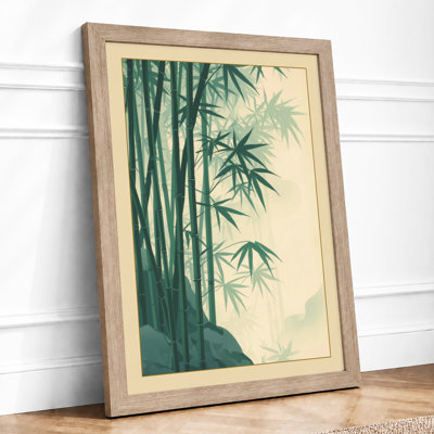 Misty Bamboo Grove Japandi - Framed Print