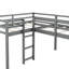 Grey L-shaped Twin Size Loft Bed With Widened - Create An Exceptional Bedroom A Relaxing Atmosphere-658740070