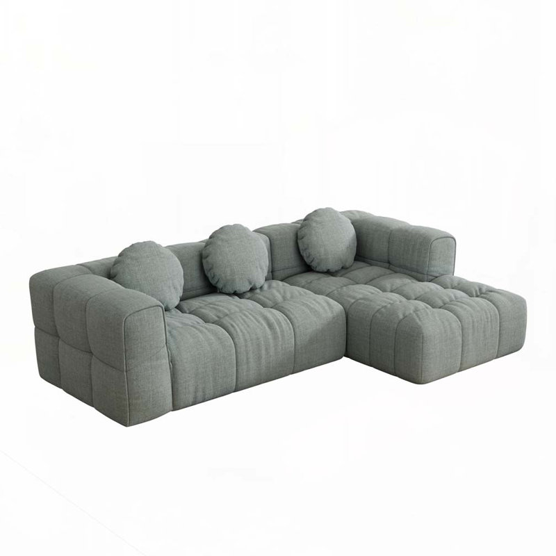 Ensemble de canapé modulaire polyvalent Boneless, Bleu gris, Orienté à droite