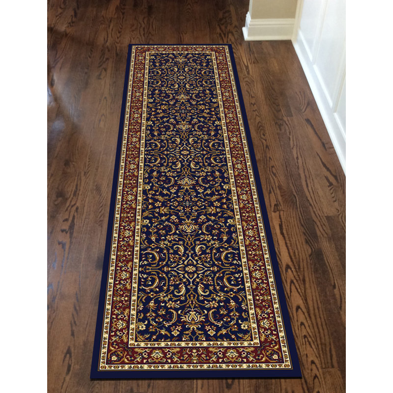 Tapis bleu marine , Tapis de couloir 2 pi 2 po x 8 pi