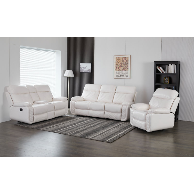 Ensemble de fauteuil inclinable 3 pièces Billington, Blanc