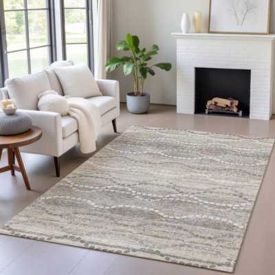 Tapis beige d'intérieur / extérieur lavable à la machine