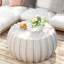 Table basse en oxyde de magnésium, carré de 35,43 po, conception en ciment blanc doux pour l'intérieur et l'extérieur