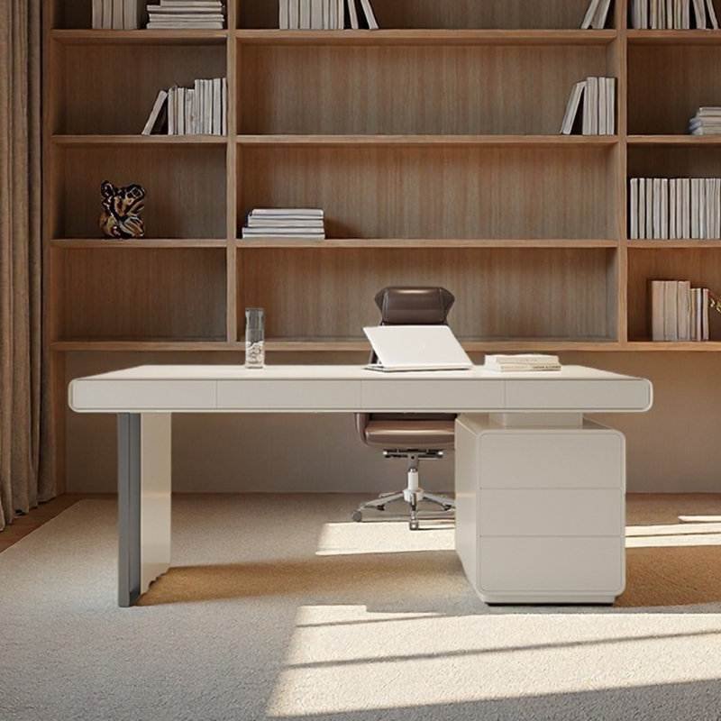 Bureau armoire Belin, Blanc, H 29,53 po x l 55,12 po x P 23,62 po