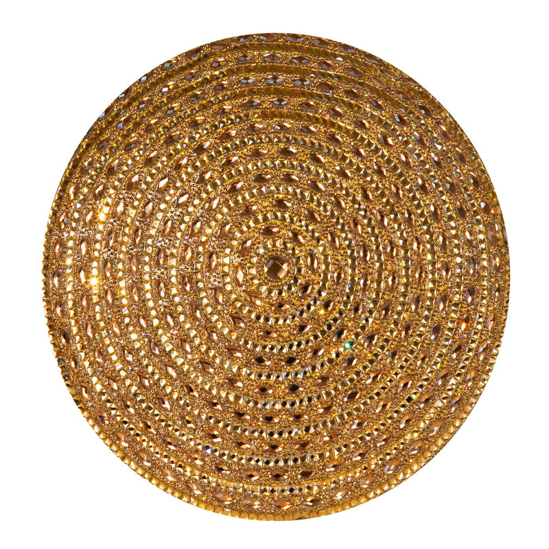 Coussin Sparkles Home Gatsby | Coussin décoratif en velours avec détails en strass, Doré