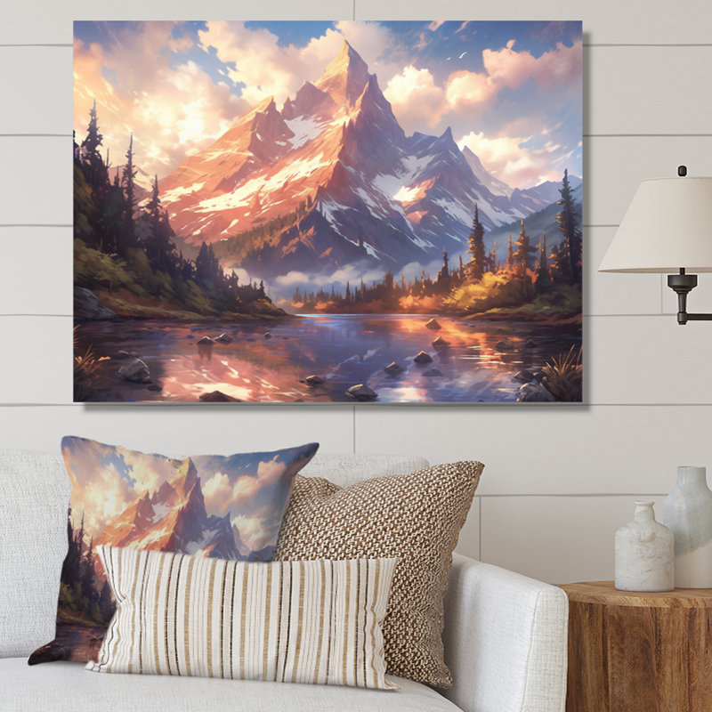 Impression sur toile Mountain View Bliss I - campagne, H 24 po x l 32 po x P 1 po, Toile tendue