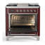 Majestic III Series 36 Inch Dual Fuel Range with 6 Sealed Burners, Griddle, in Glossy Black (Natural Gas, Brass Trim)-996369085-996369072-996369093