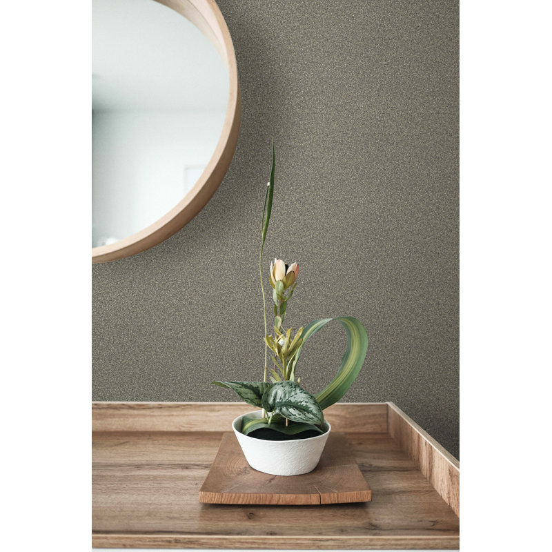 Rouleau de papier peint lisse L 2 pi 3 po x l 27 po Mica Stone, Gris foncé