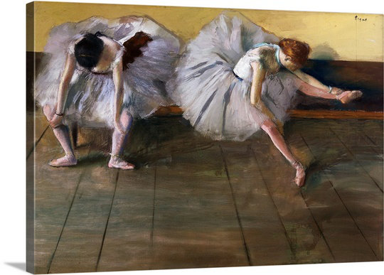 'Dancers' by Edgar Degas Painting Print on Wrapped Canvas, 24" H x 36" L x 1,5" D