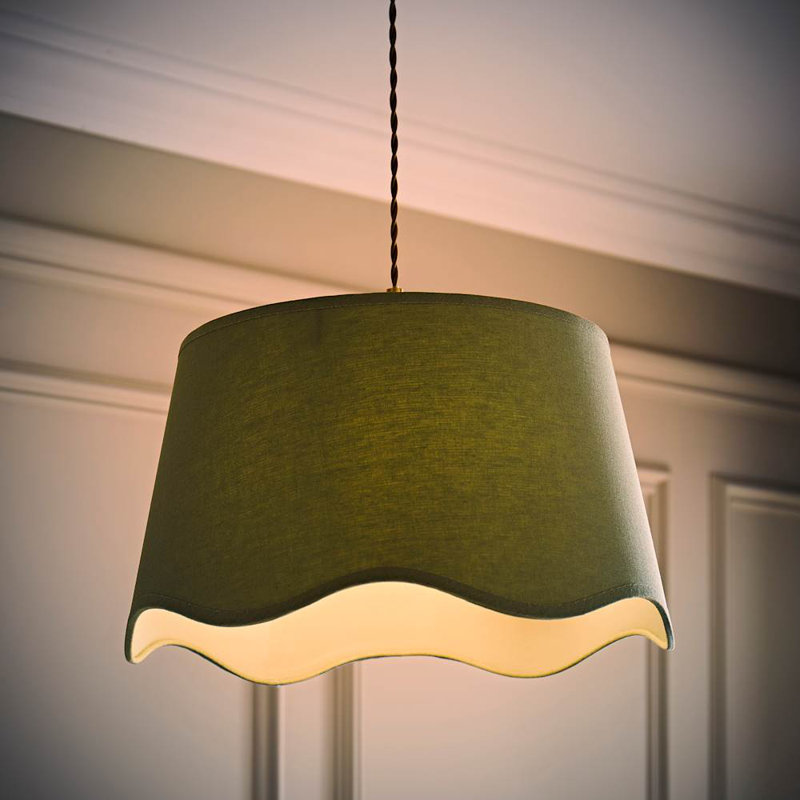 Alazar Linen Blend Empire Lamp Shade ( Slip-On ), 25.5cm H x 45cm W x 45cm D, Green