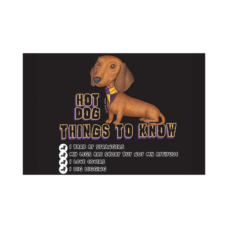 Dachshund Seated With Hankerchief by Danny Gordon - Wrapped Canvas Painting, 20.32 cm H x 30.48 cm W