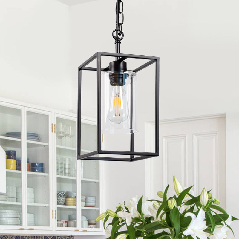 Luminaire suspendu 1 lumière noir, style moderne
