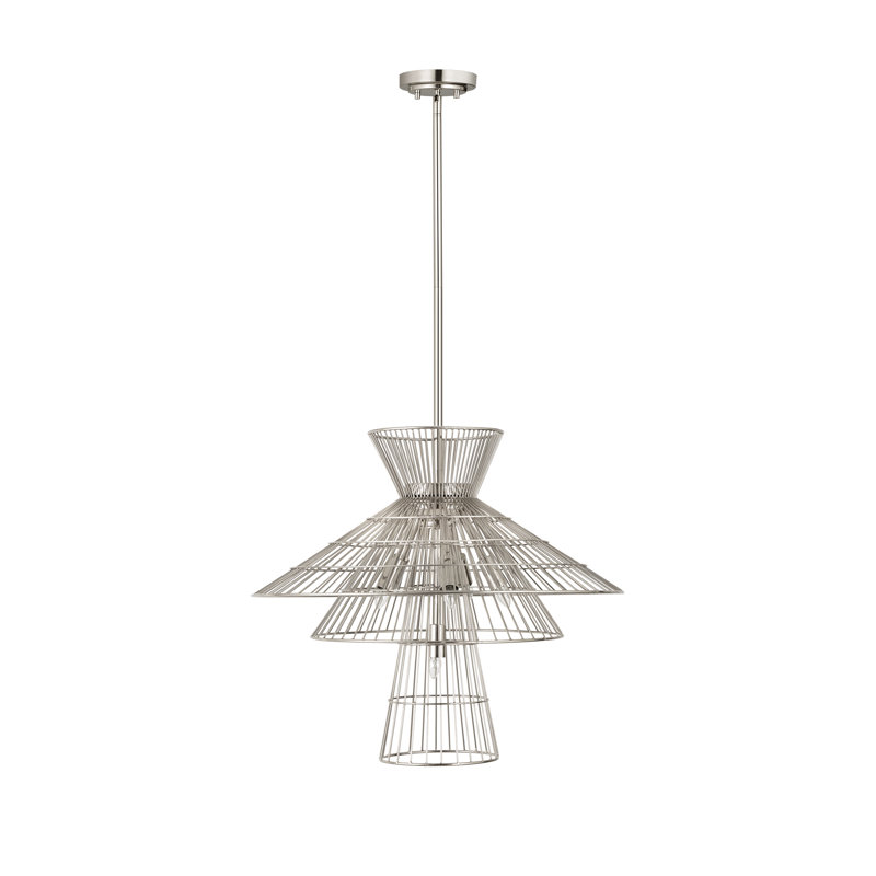 Lustre 6 lumières Bowry, Nickel poli