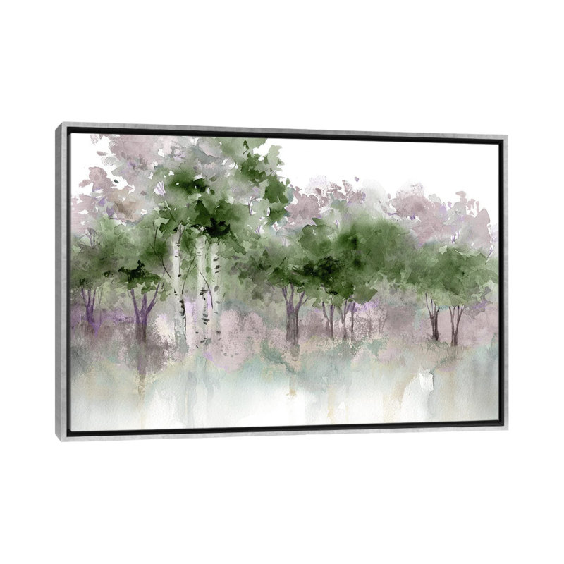 Water's Edge I - Green 6 Pcs., 26" H x 40" W, Silver Floater Framed