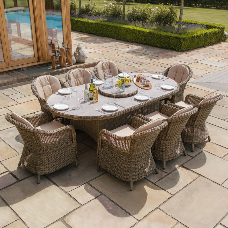 8 - Person Patio Dining Set Oval Table