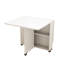 Table de salle à manger pliante profonde de 47,2 pouces avec 6 tablettes de rangement freinées et 2 tablettes de couleur blanche, idéale pour les petits espaces