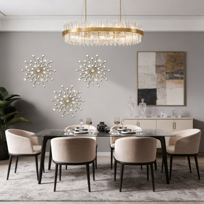 3-Pack Gold Sunburst Wall Decor – Metal Crystal Starburst Wall Art with Sparkling Rhinestones, 14” and 18” Wall Hanging Set