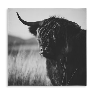 Monochrome Highland Cow Tablecloth | Indoor/Outdoor Decor