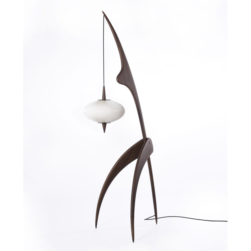 Praying Mantis Floor Lamp, French Walnut