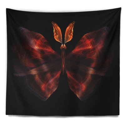 Corwin abstrait papillon rouge fractal en tapisserie foncé