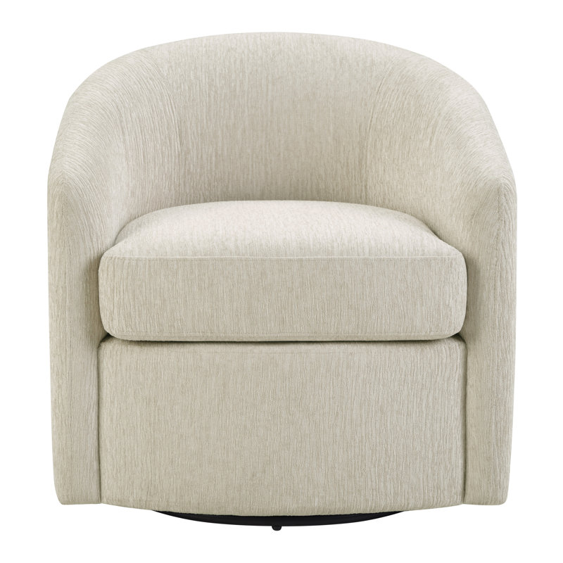 Sandiso Barrel Swivel Chair, Linen White