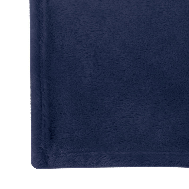 Jeté pelucheux Adrianna 50 po x 70 po, Bleu marine, 50 x 60