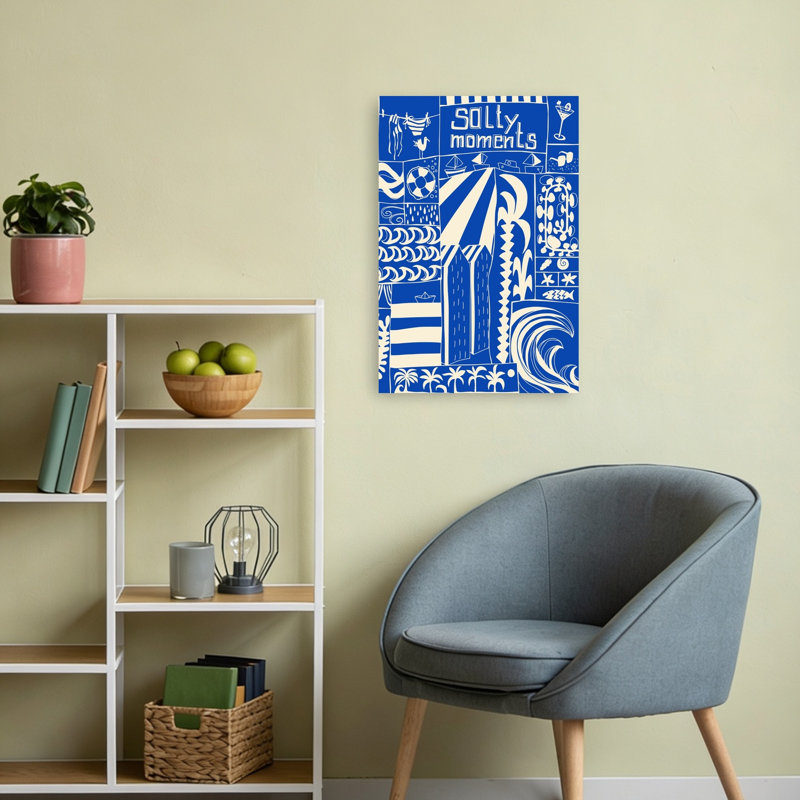«Salty Summer Moments», impression de palmier abstrait, 24" H x 16" W