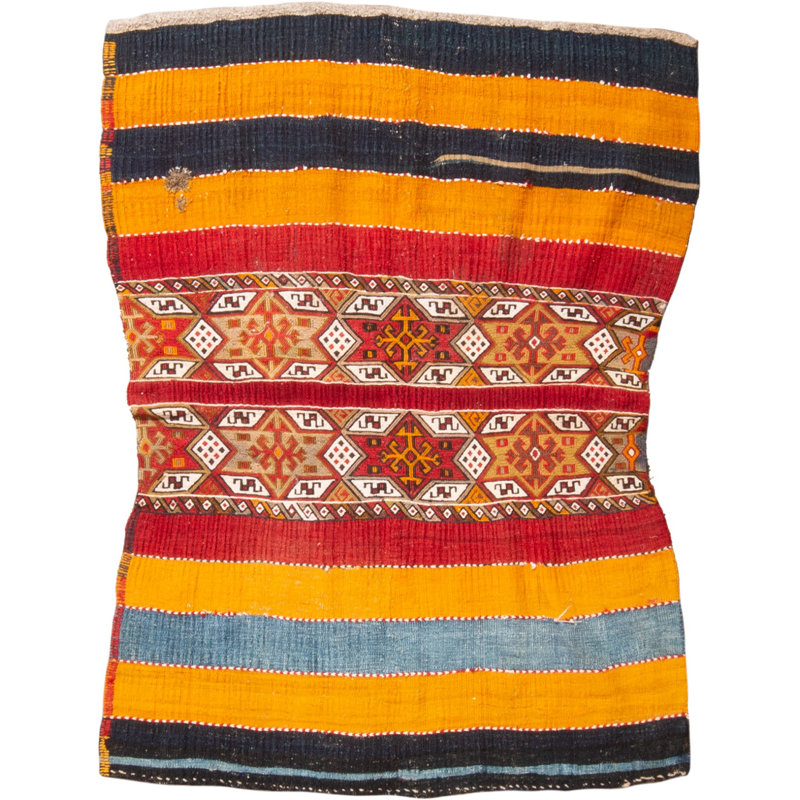 Tapis intérieur de la laine 4 pi 1 po x 5 pi 5 po one-of-kind à la main noué la Koussa