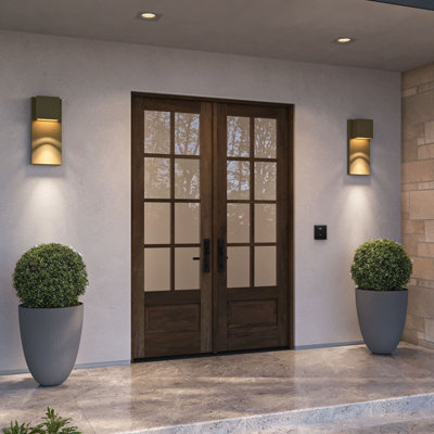 G7508-SW-96 | Porte double 96 po, extérieur pré-suspendu RTA, 8 Lite SDL, 3/4 Lite, 1 panneau, bois d'acajou brut