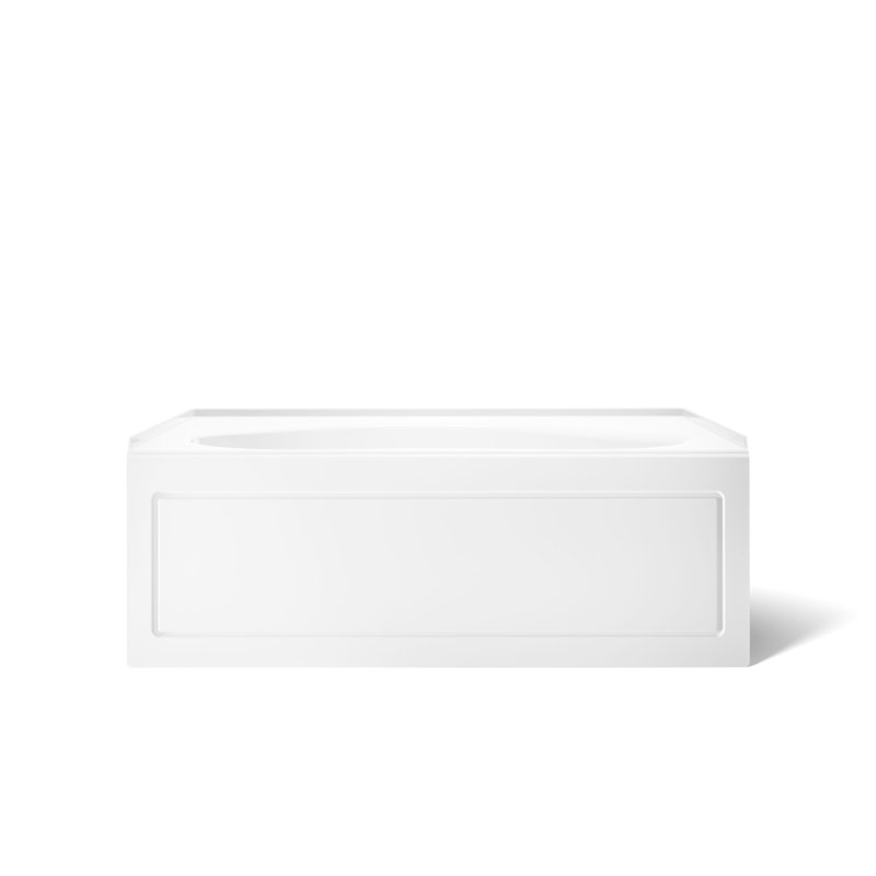 Windward 60" x 42" Alcove/Tile In Soaking Acrylic Bathtub, Left, White