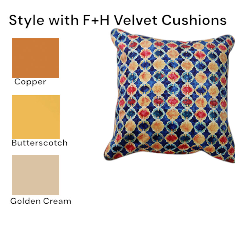 Square Cushion, Multicolor Trellis Ornate