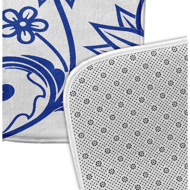 Tapis pour salle de bain Lower Failand, H 18 po x L 30 po, Bleu